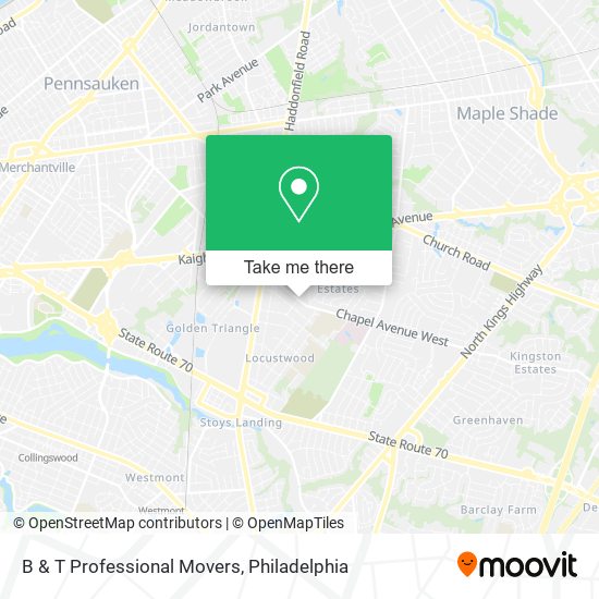 B & T Professional Movers map