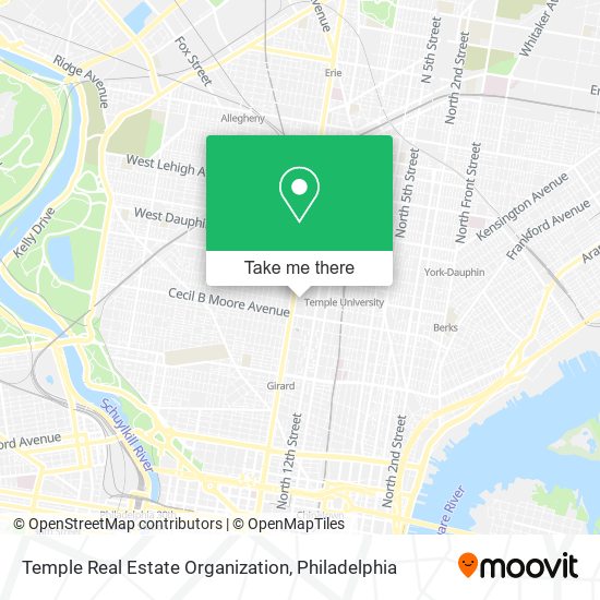 Temple Real Estate Organization map