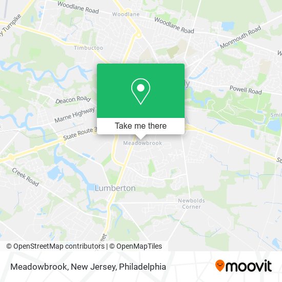 Meadowbrook, New Jersey map
