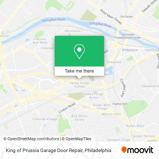 King of Prussia Garage Door Repair map