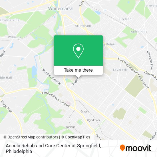 Accela Rehab and Care Center at Springfield map