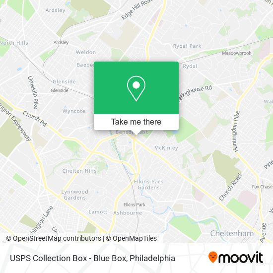 Mapa de USPS Collection Box - Blue Box