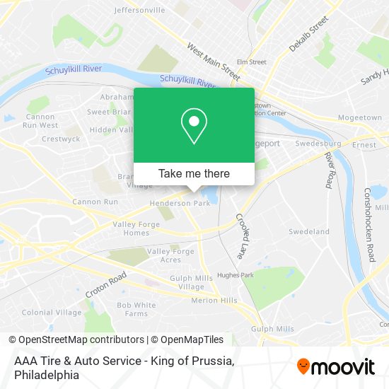 AAA Tire & Auto Service - King of Prussia map