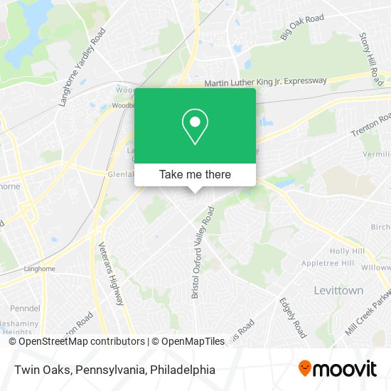 Twin Oaks, Pennsylvania map