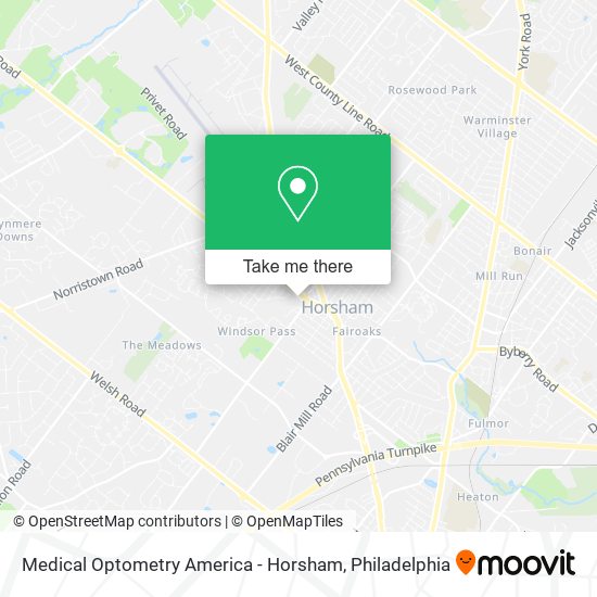 Medical Optometry America - Horsham map
