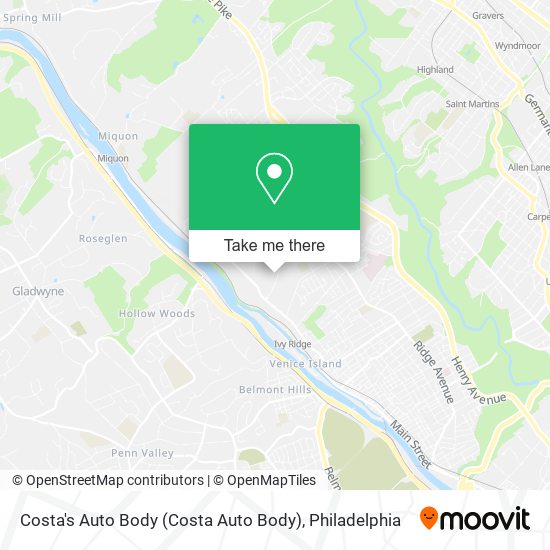 Costa's Auto Body map