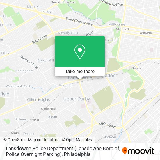 Mapa de Lansdowne Police Department (Lansdowne Boro of, Police Overnight Parking)