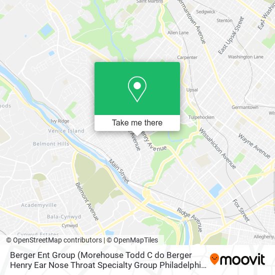 Mapa de Berger Ent Group (Morehouse Todd C do Berger Henry Ear Nose Throat Specialty Group Philadelphia)