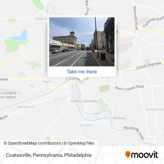 Mapa de Coatesville, Pennsylvania