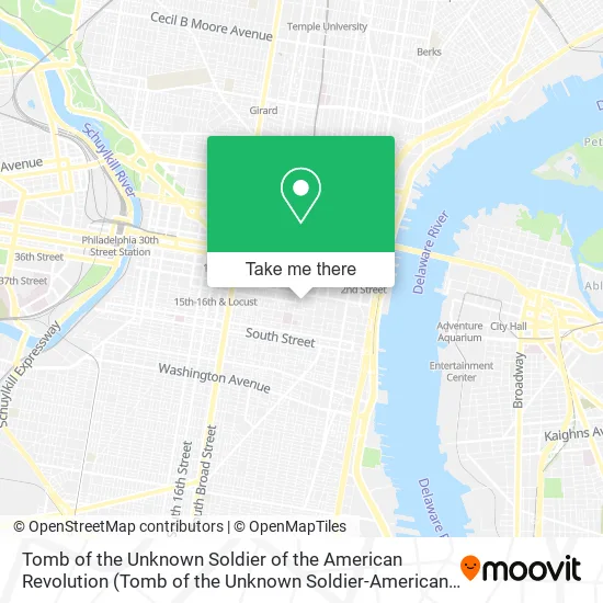 Tomb of the Unknown Soldier of the American Revolution map