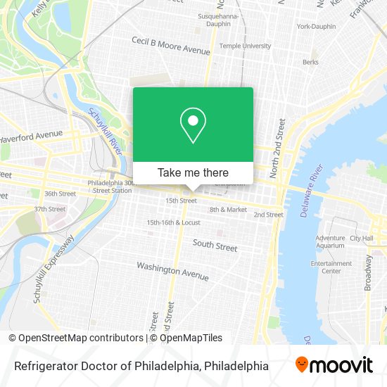 Refrigerator Doctor of Philadelphia map