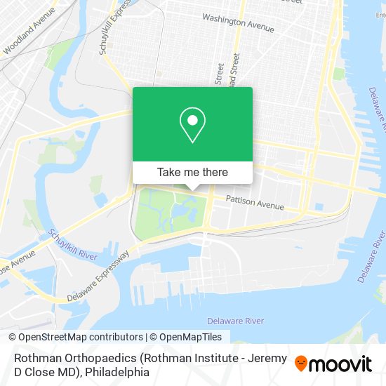 Mapa de Rothman Orthopaedics (Rothman Institute - Jeremy D Close MD)