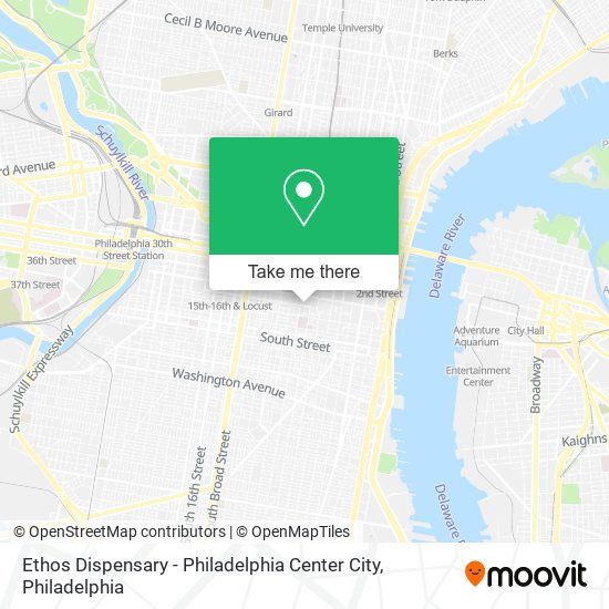 Mapa de Ethos Dispensary - Philadelphia Center City