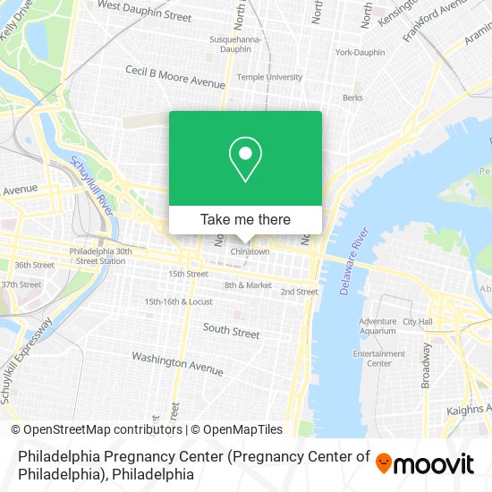 Philadelphia Pregnancy Center map