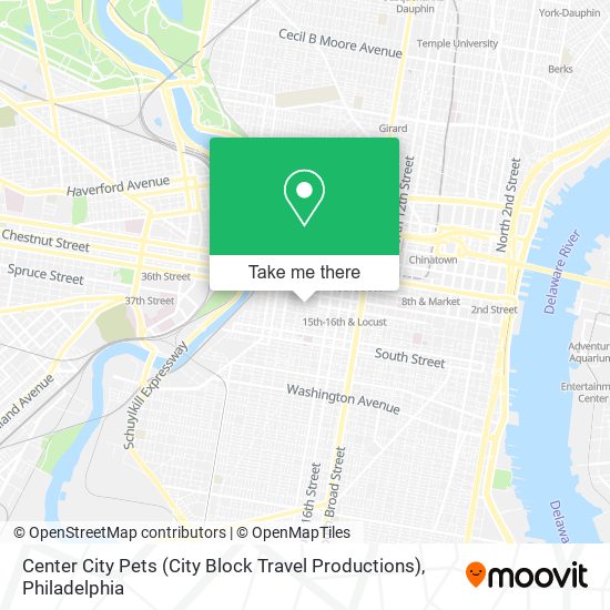 Mapa de Center City Pets (City Block Travel Productions)