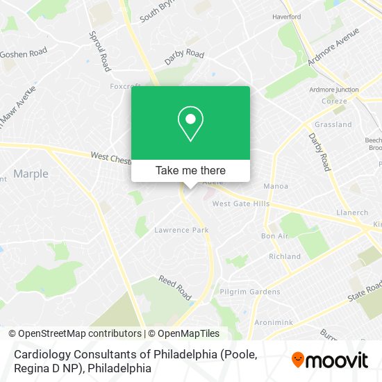 Mapa de Cardiology Consultants of Philadelphia (Poole, Regina D NP)