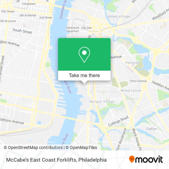 McCabe's East Coast Forklifts map
