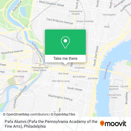 Mapa de Pafa Alumni (Pafa the Pennsylvania Academy of the Fine Arts)