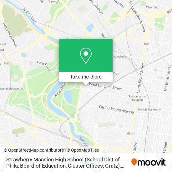 Strawberry Mansion High School (School Dist of Phila, Board of Education, Cluster Offices, Gratz) map