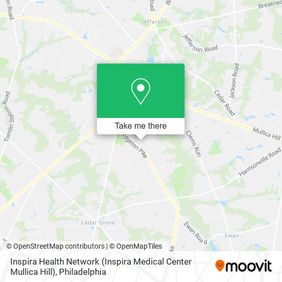 Mapa de Inspira Health Network (Inspira Medical Center Mullica Hill)