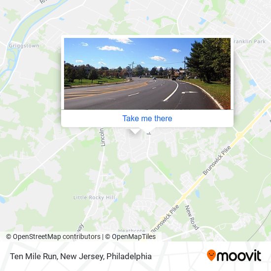 Ten Mile Run, New Jersey map