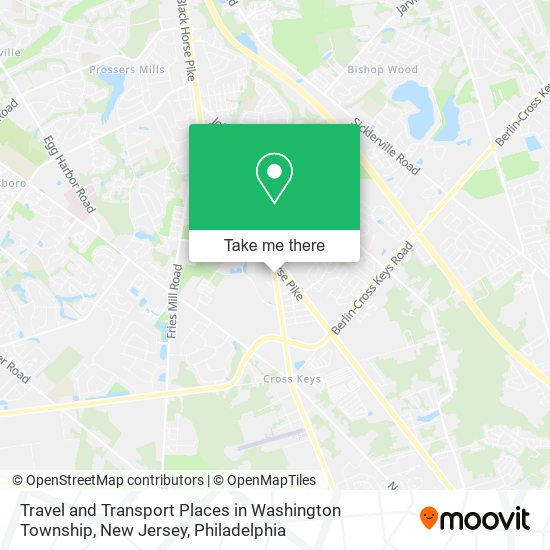 Mapa de Travel and Transport Places in Washington Township, New Jersey
