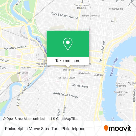 Mapa de Philadelphia Movie Sites Tour
