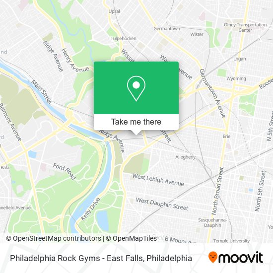 Philadelphia Rock Gyms - East Falls map