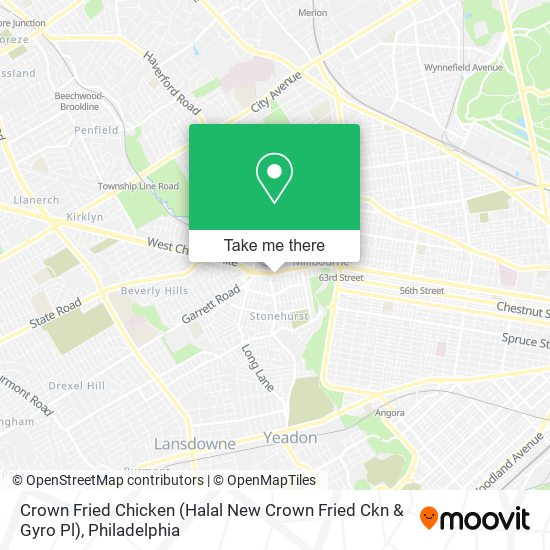 Mapa de Crown Fried Chicken (Halal New Crown Fried Ckn & Gyro Pl)