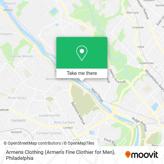 Armens Clothing (Armen's Fine Clothier for Men) map