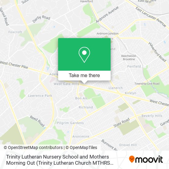 Trinity Lutheran Nursery School and Mothers Morning Out map