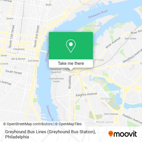 Mapa de Greyhound Bus Lines (Greyhound Bus Station)