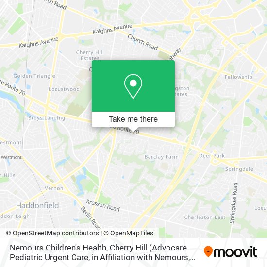 Nemours Children's Health, Cherry Hill map