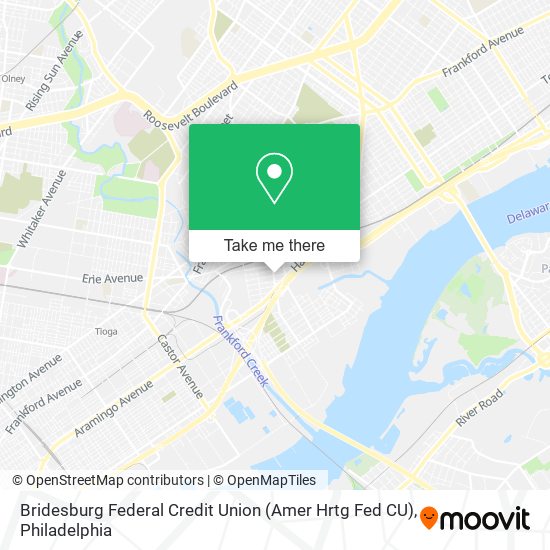 Mapa de Bridesburg Federal Credit Union (Amer Hrtg Fed CU)