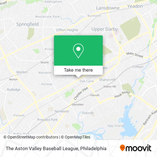 The Aston Valley Baseball League map