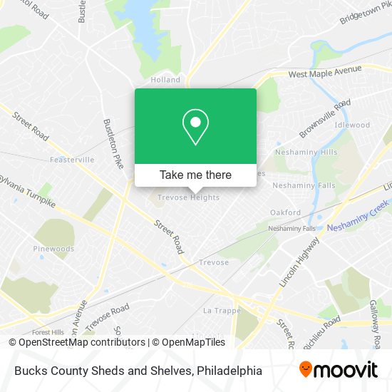 Bucks County Sheds and Shelves map