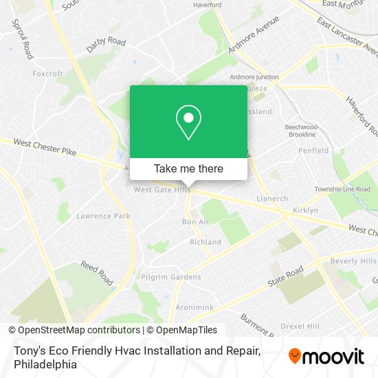 Mapa de Tony's Eco Friendly Hvac Installation and Repair