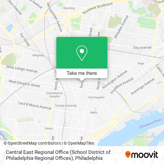 Mapa de Central East Regional Office (School District of Philadelphia Regional Offices)