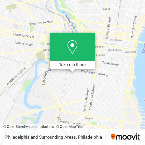 Philadelphia and Surrounding Areas map