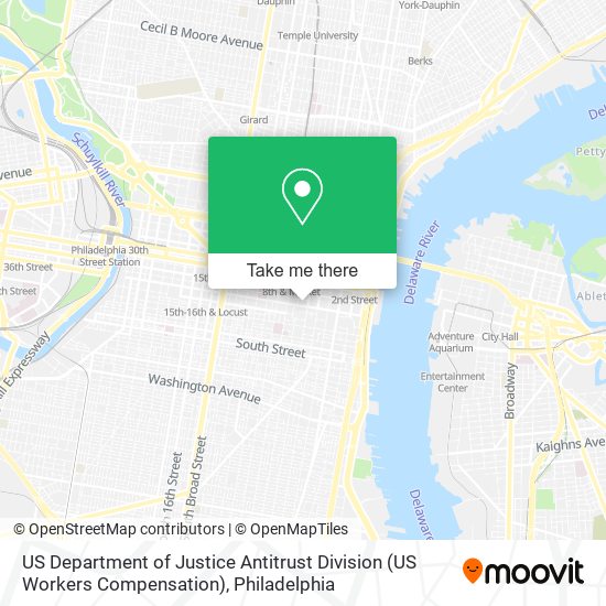 US Department of Justice Antitrust Division (US Workers Compensation) map