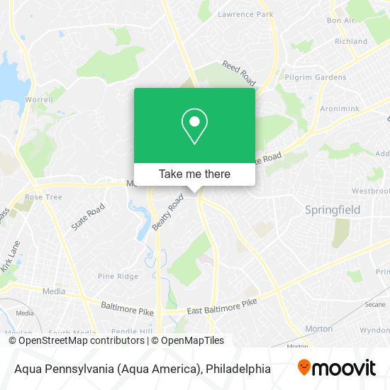 Mapa de Aqua Pennsylvania (Aqua America)