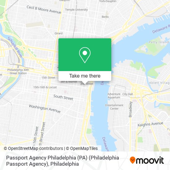 Passport Agency Philadelphia (PA) (Philadelphia Passport Agency) map