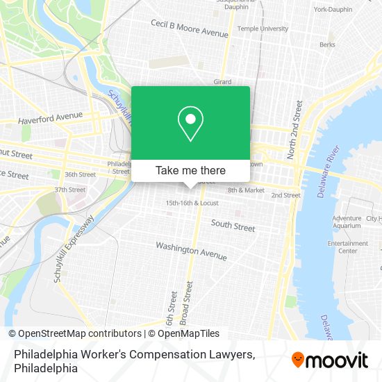 Philadelphia Worker's Compensation Lawyers map