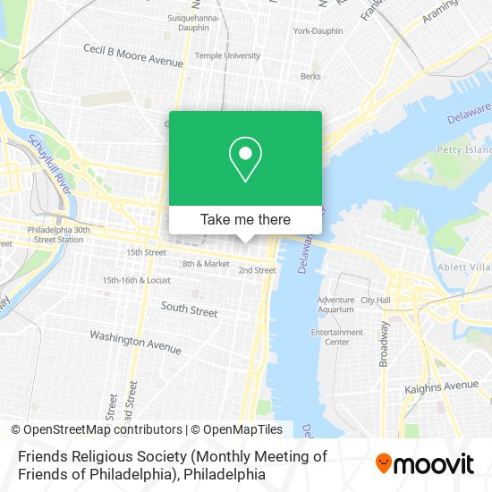 Mapa de Friends Religious Society (Monthly Meeting of Friends of Philadelphia)