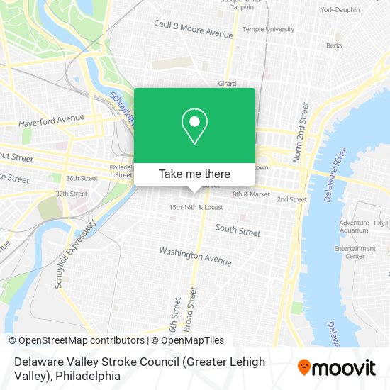 Mapa de Delaware Valley Stroke Council (Greater Lehigh Valley)