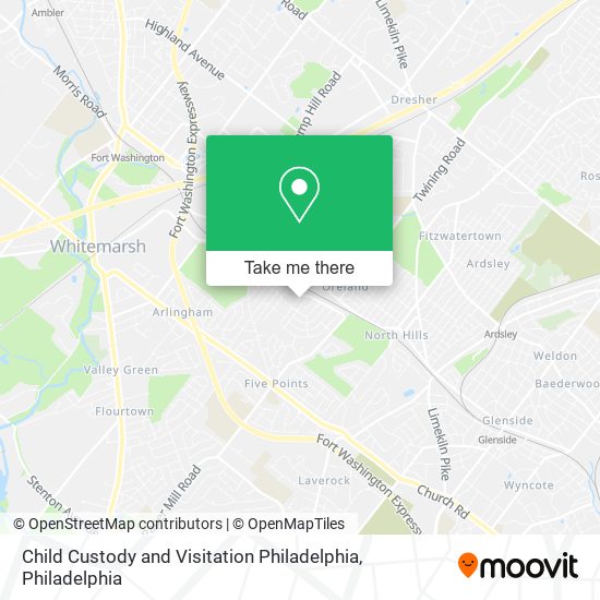 Child Custody and Visitation Philadelphia map
