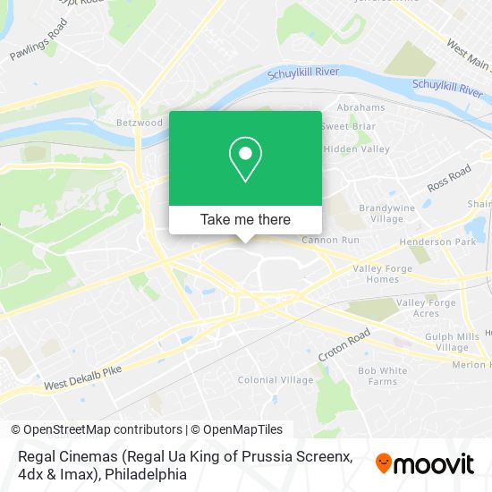 Mapa de Regal Cinemas (Regal Ua King of Prussia Screenx, 4dx & Imax)