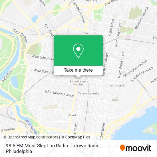 Mapa de 98.5 FM Most Slept on Radio Uptown Radio