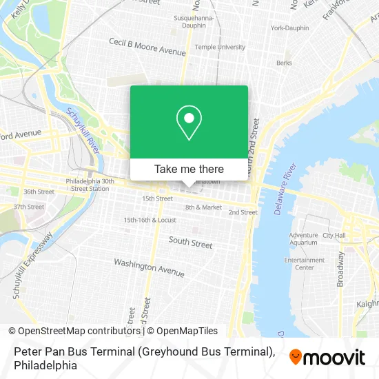 Mapa de Peter Pan Bus Terminal (Greyhound Bus Terminal)