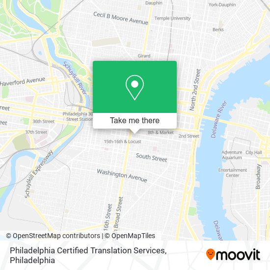 Mapa de Philadelphia Certified Translation Services